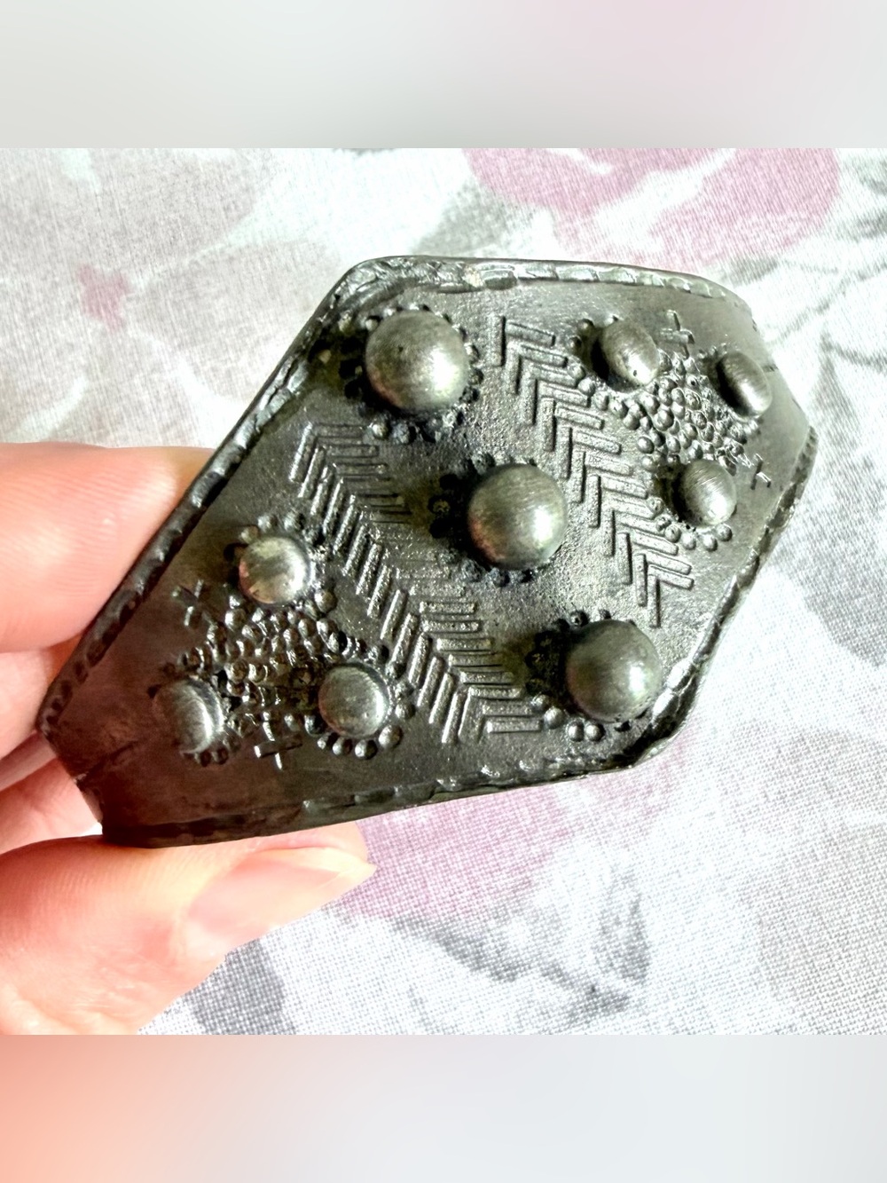 Vintage VIKING CUFF BRACELET Lysgards Design Denmark Danish Mod Pewter Brutalist